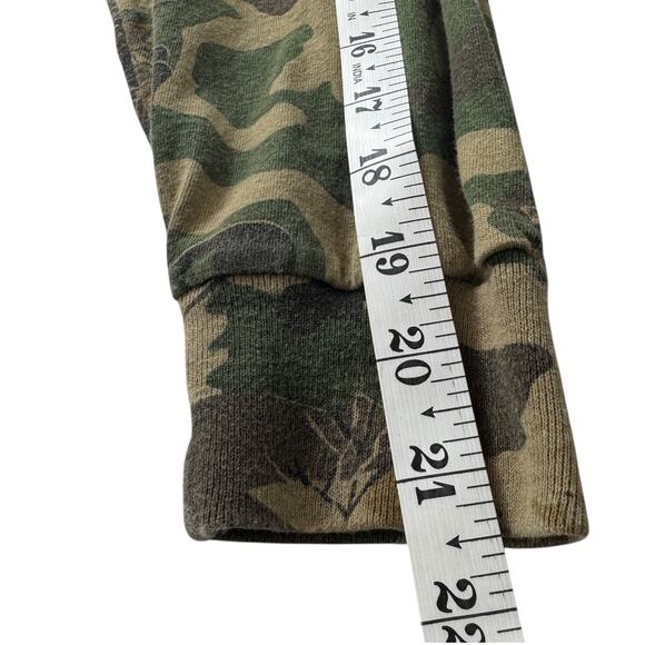 VTG USA PK Clothing Co Mossy Oak Mock Neck Shirt L Woodland Plus Camo Hunting - Picture 9 of 15